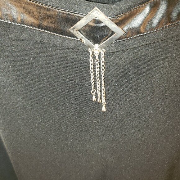 Dancing Couture Paris Women's Black Straight Leg Pants w/Metallic Thread - L - Picture 2 of 7